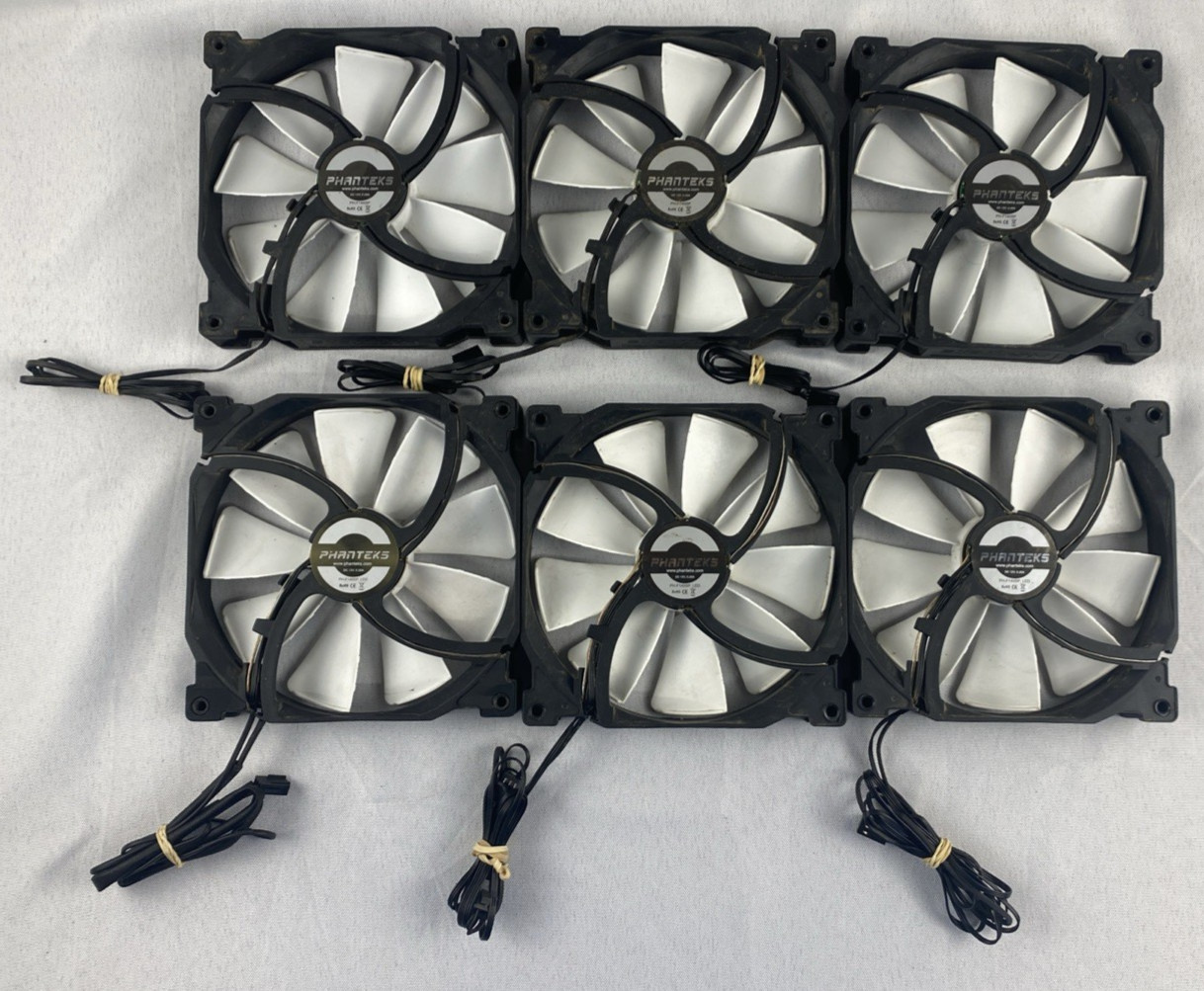 Phanteks PH-F140SP 140mm PC Case Fans - Lot of 6 (3) Normal (3) LED