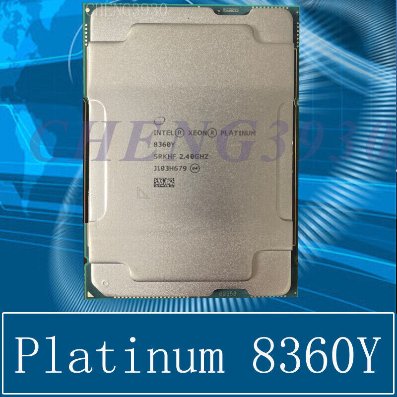 Intel Xeon Platinum 8360y srkhf 36c 72t 2.4ghz 54mb 250w lga4189 CPU processor