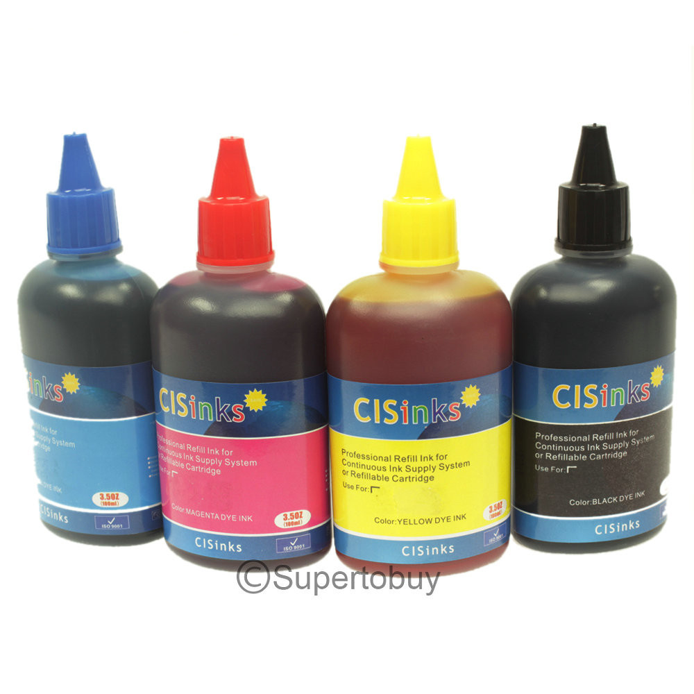 4 Pack Refill Ink Bottles alternative for 500 Stylus N10 N11 CX7400 CX7450