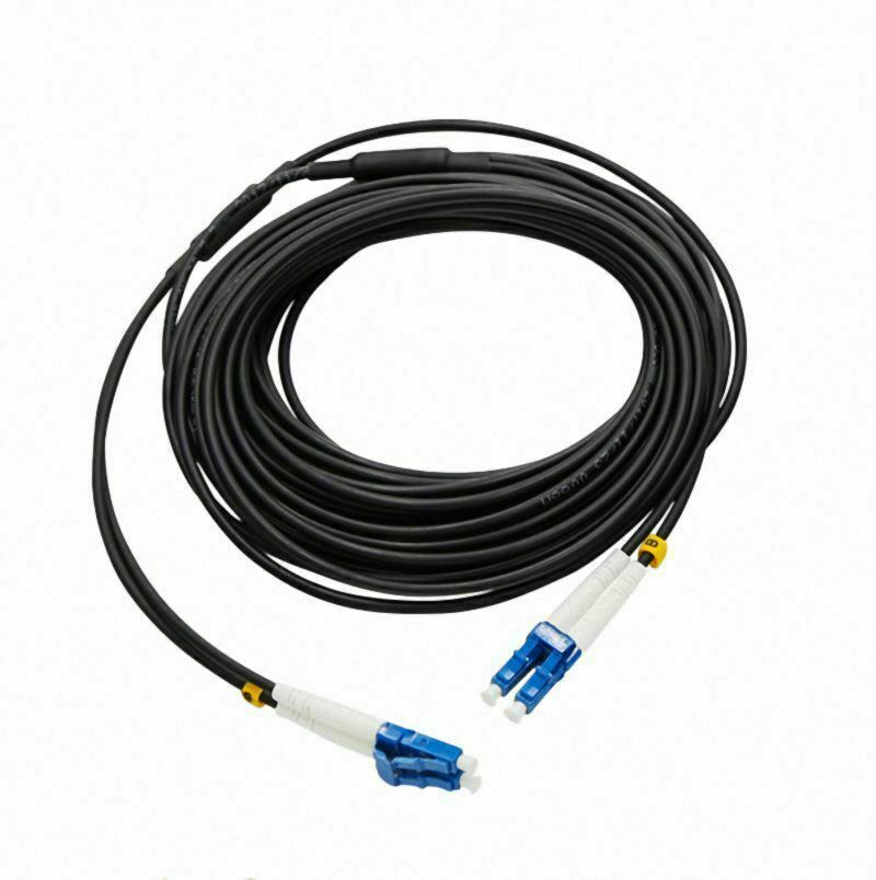 10M LC to LC UPC Duplex Single Mode Black Armored PVC Fiber Patch Cord Cable-987