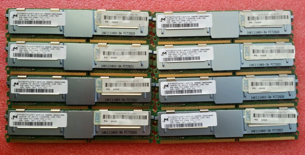 32GB(8x4GB) MEMORY for IBM BLADECENTER HS21 XM 7995 DDR2-667 39M5797  41Y2485 