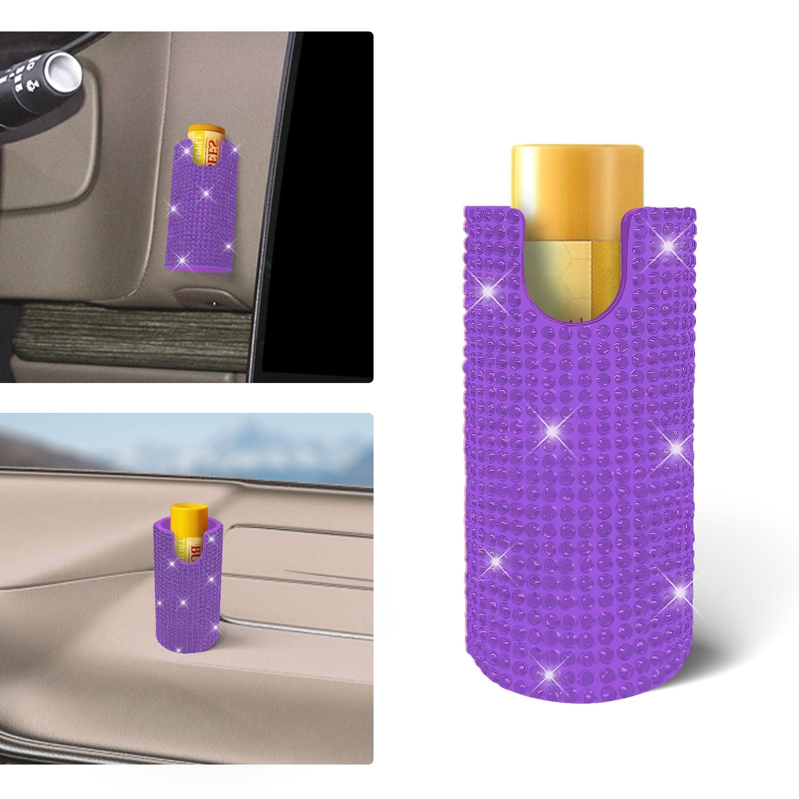 chapstick Holder for car, Upright Lip Balm Holder - No Melt, Bling car for ,S...