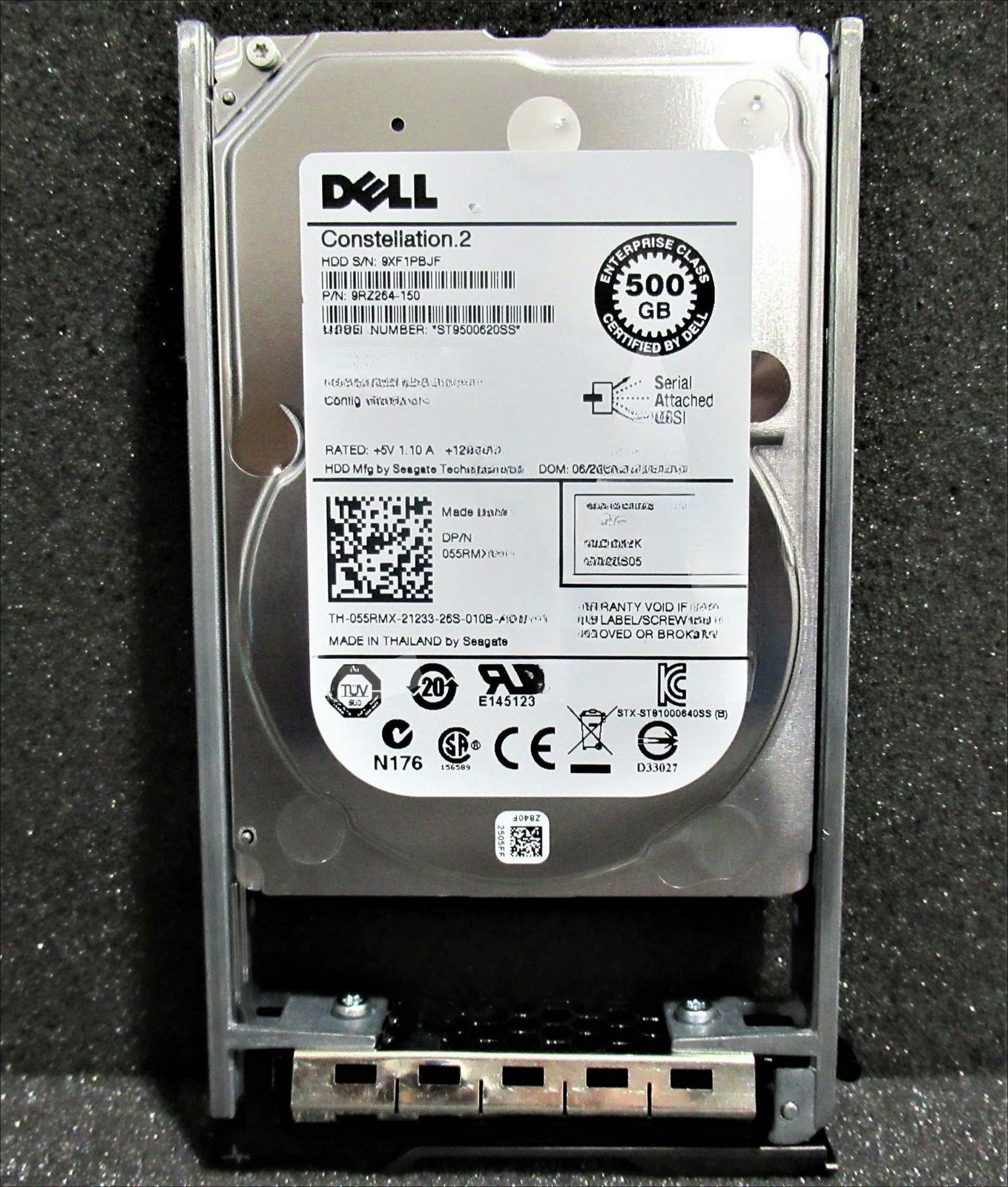 55RMX ST9500620SS FOR Dell ENT 500GB 7.2K RPM 6Gb/s 2.5" SAS SERVER Hard Drive