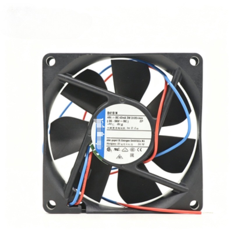 Ebmpapst 8418N Axial Fan DC 48V 42mA 2.0W 80*80*25MM 2-wire 3100RPM Cooling Fan