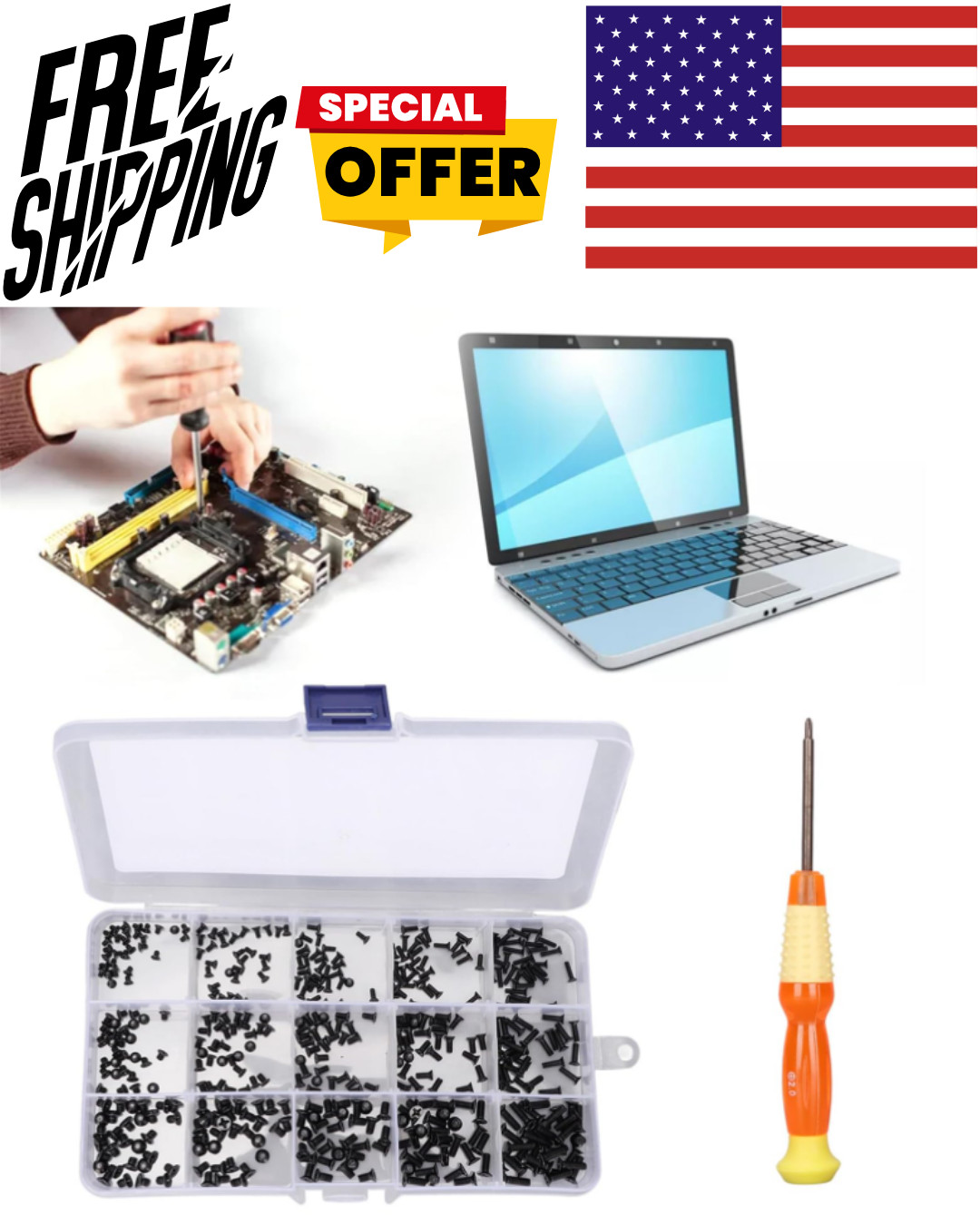450 PCS Laptop Screws 15 Sizes Laptop Screws Kit,Notebook Computer Replacement S