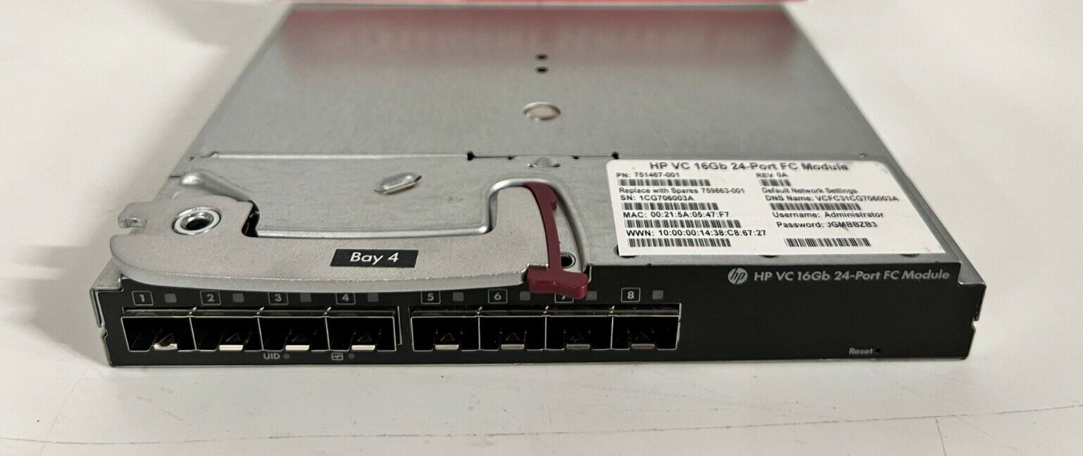 751465-B21 HPE Virtual Connect 16Gb 24-port Fibre Channel Module