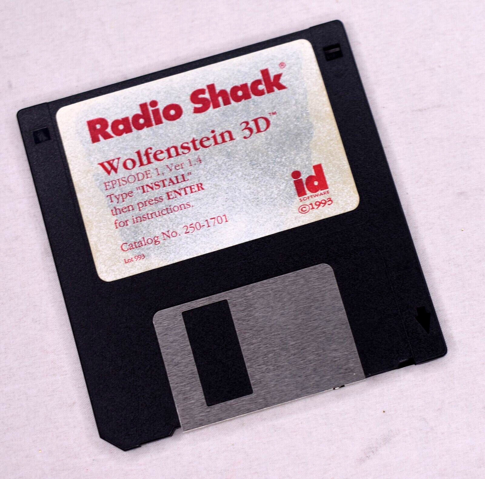 1993 ID Software Radio Shack Wolfenstein 3D Episode 1, Ver 1.4  Floppy Disk
