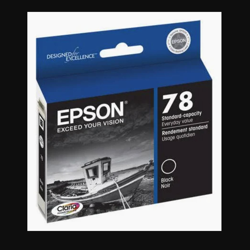 Genuine EPSON 78 - BLACK Ink Cartridge, Exp 2016 (See NOTE)