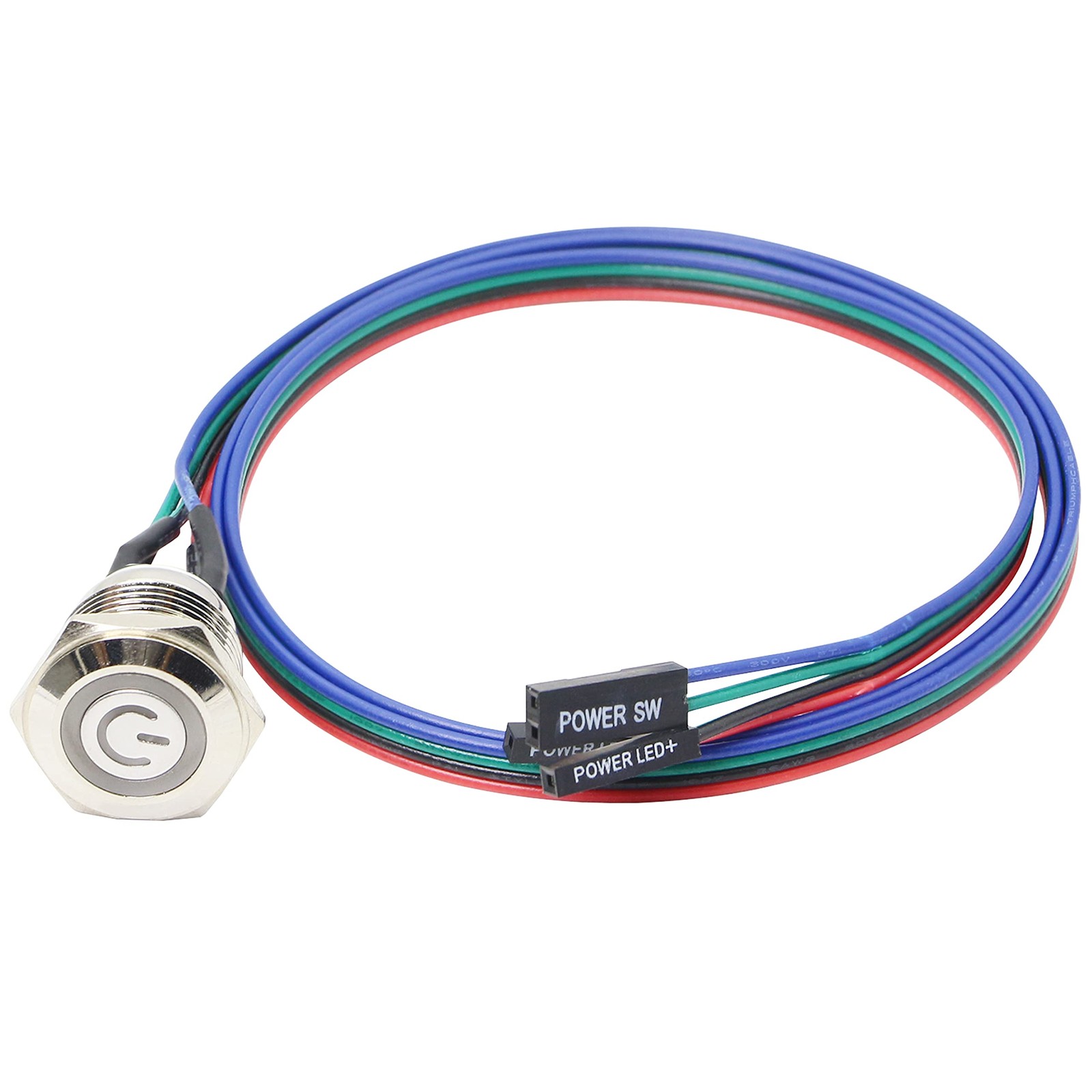 Chassis Switch Host Metal Button, Computer Host Switch Cable PC Case LED Power