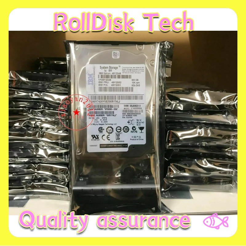 New IBM 49Y2048 49Y2051 49Y2052 600GB 6G 10K SAS 2.5in ENT HDD W/Tray