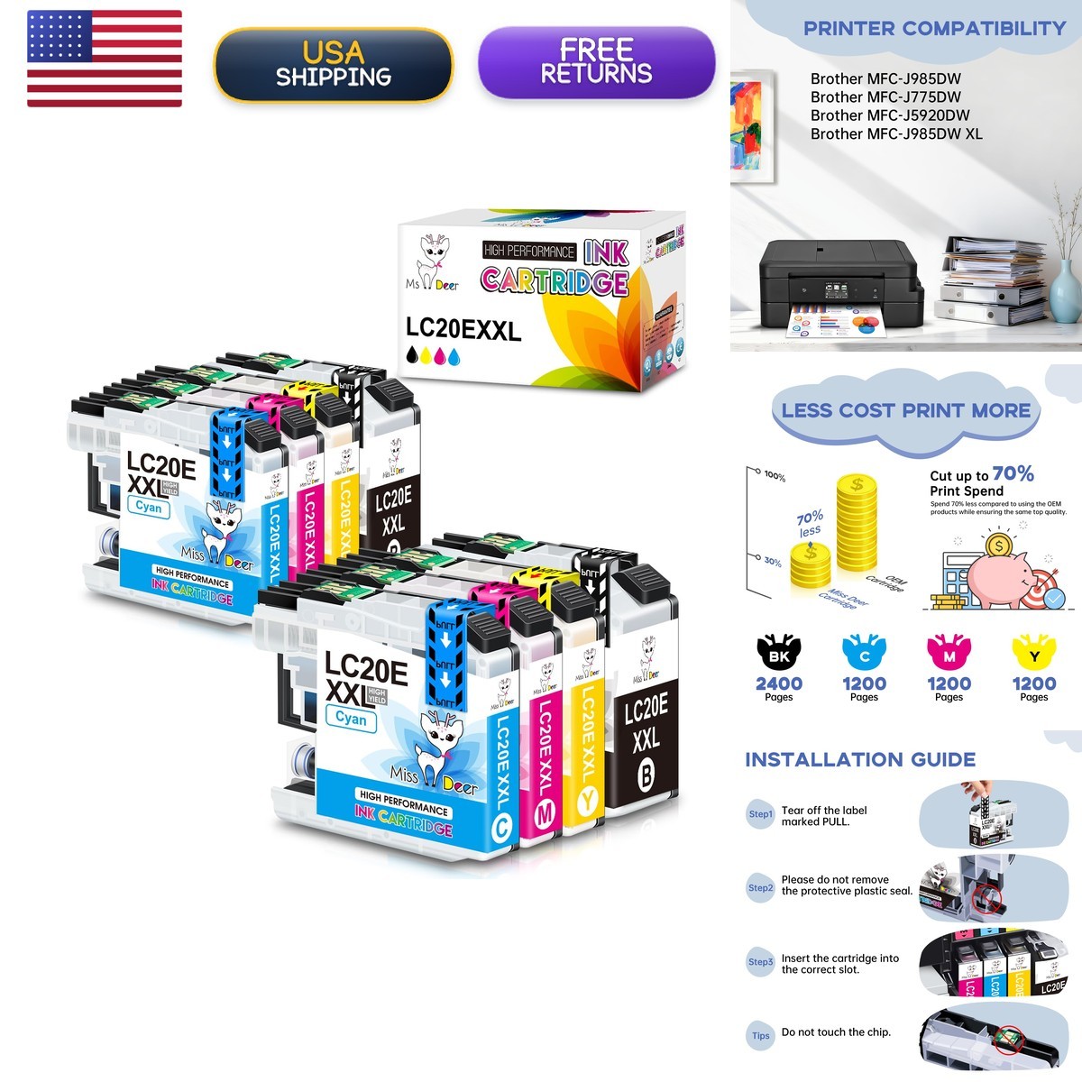 Miss Deer LC20E XXL Ink Cartridge Super High Yield