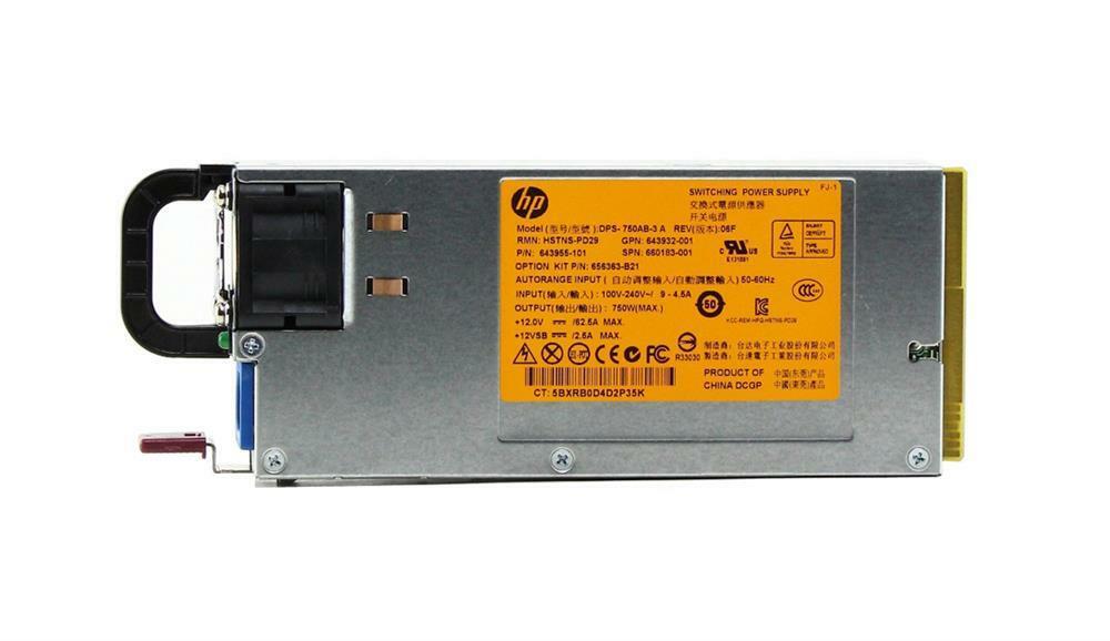 HP 750W HOT PLUG POWER SUPPLY 656363-B21/643955-001/660183-001/643932-001