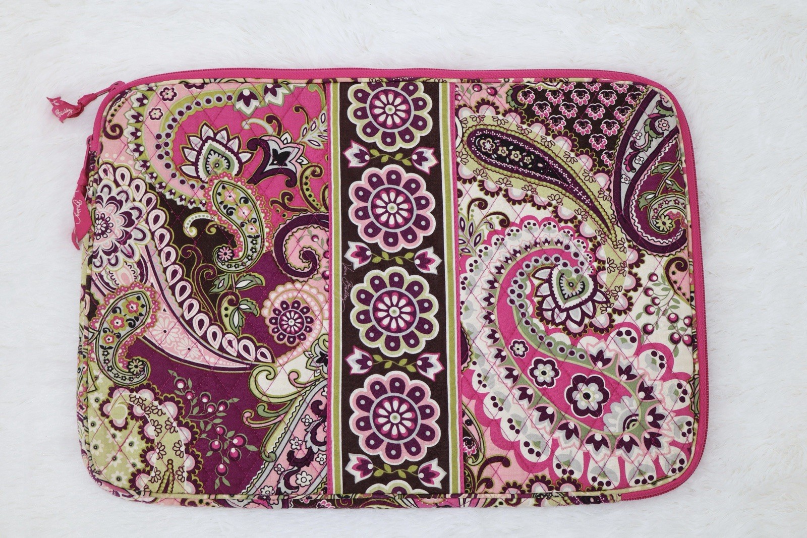Vintage Vera Bradley Plum Crazy Quilted 17" Laptop Sleeve Case