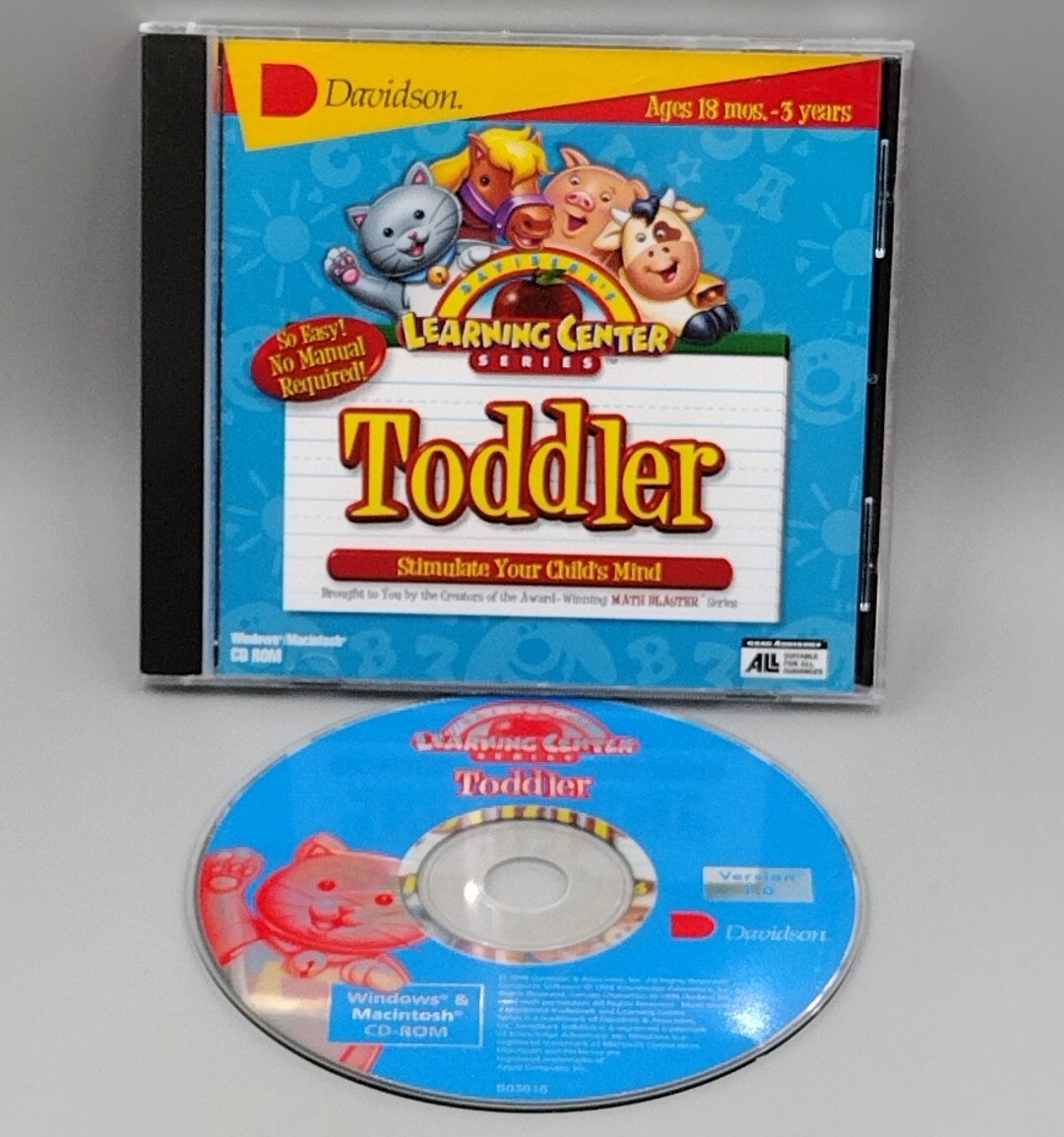 Davidson Learning Center Toddler (PC Windows/Mac) CD ROM - CIB - Works