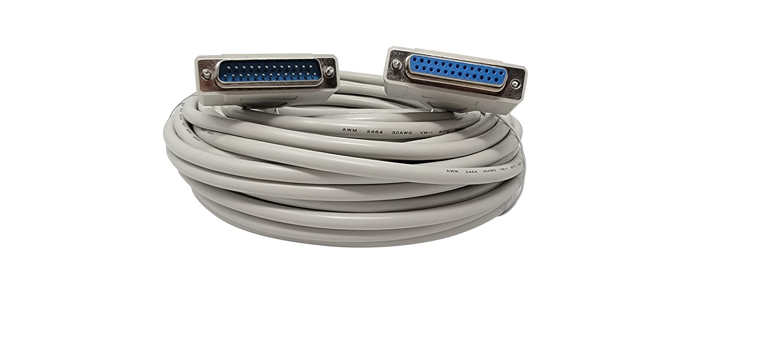 50 Foot DB25 25 Pin Serial Port Cable Male To Female RS232 PC Cord Extension