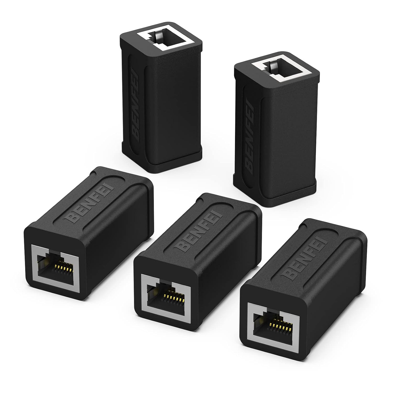 Acoplador en línea RJ45, paquete de 5, acoplador Ethernet hembra Cat7 Cat6 Cat5e