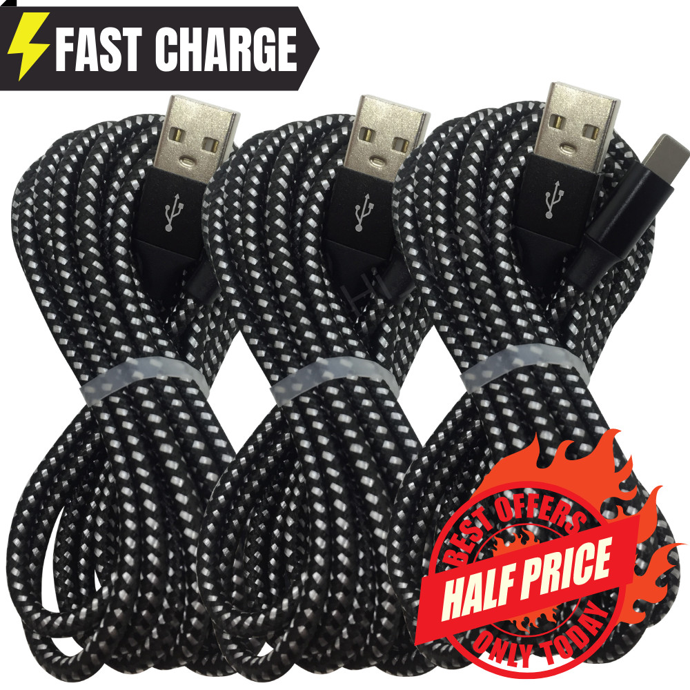 For iPhone 12 11 XS Max XR X 8 7 6 SE USB Fast Charger Cable Data Sync Cord 6FT