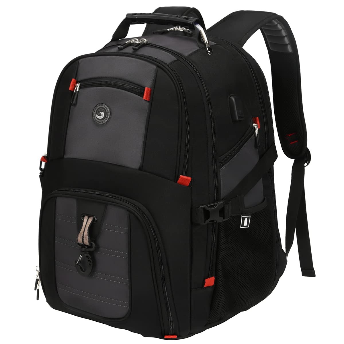SHRRADOO Extra Large 50L Travel Laptop Backpack with 17 Inch, Grey 