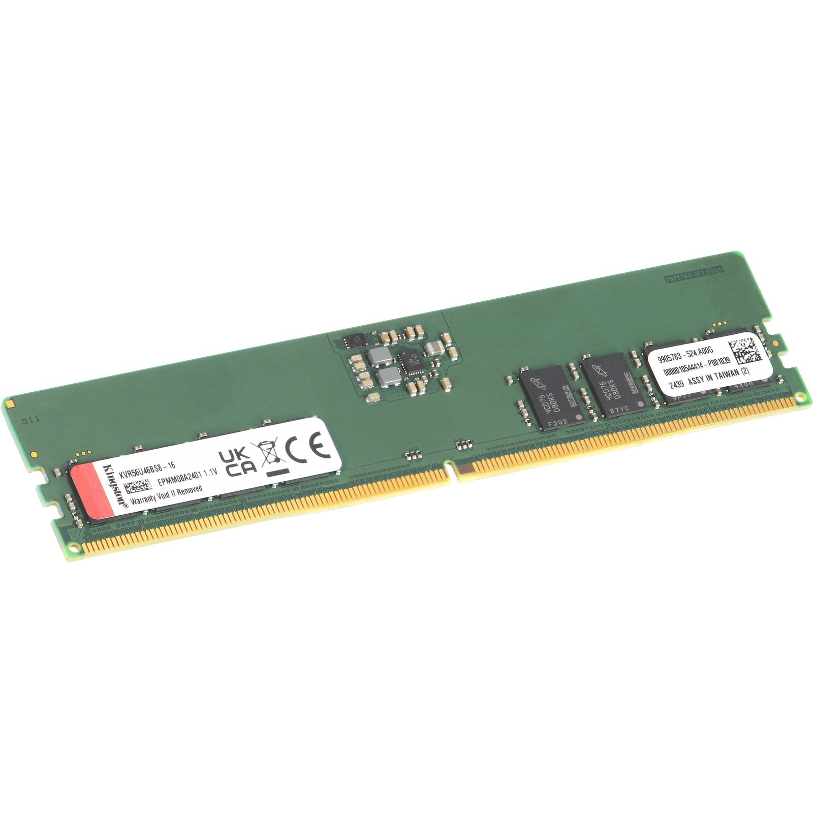 KVR56U46BS8-16 Kingston 16GB 1Rx8 DDR5 Non-ECC UDIMM 5600 MT/s