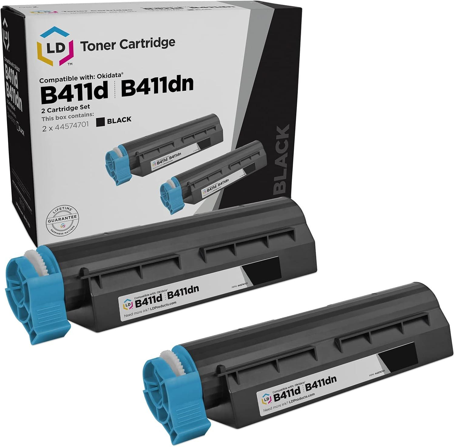 Products Compatible Toner Replacement for Okidata 44574701 (Black, 2-Pk)