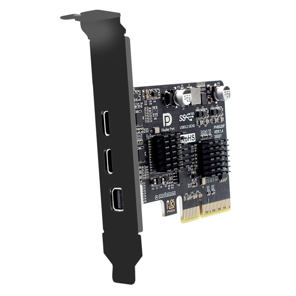 PCI-E 4X Graphics Expansion Card Adapter - Dual 10Gbps USB-C & 4K 60Hz Output