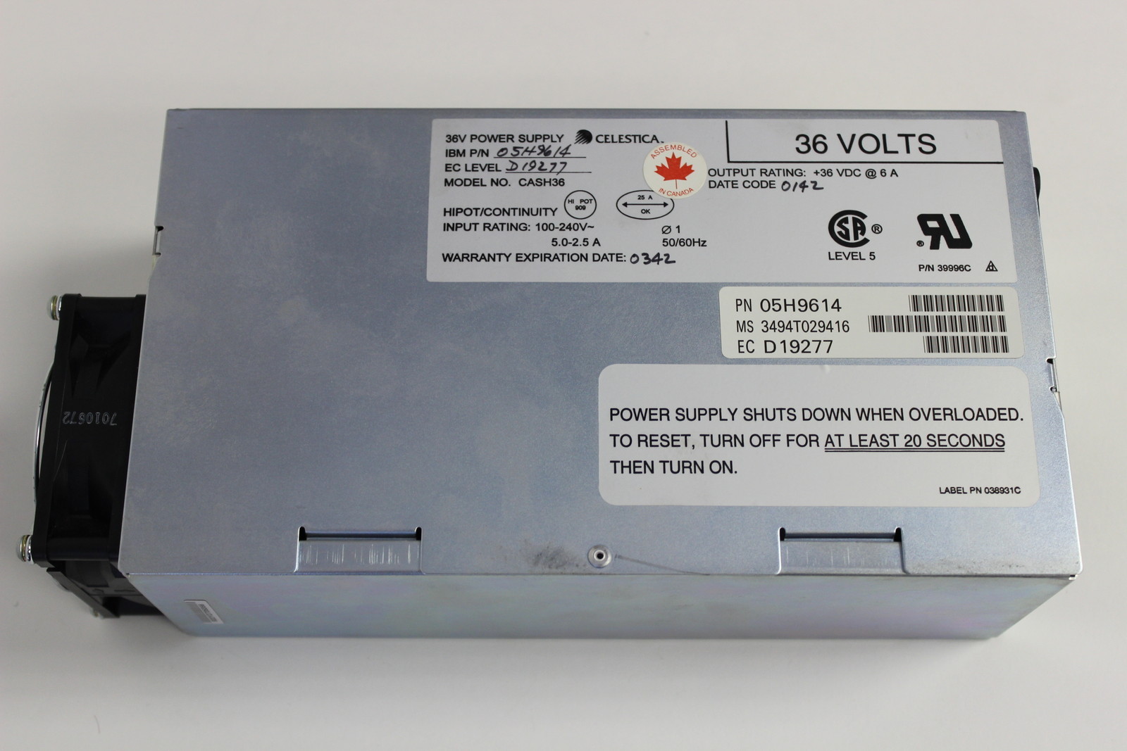 IBM 05H9614 3494 36 VOLT  POWER SUPPLY WITH WARRANTY