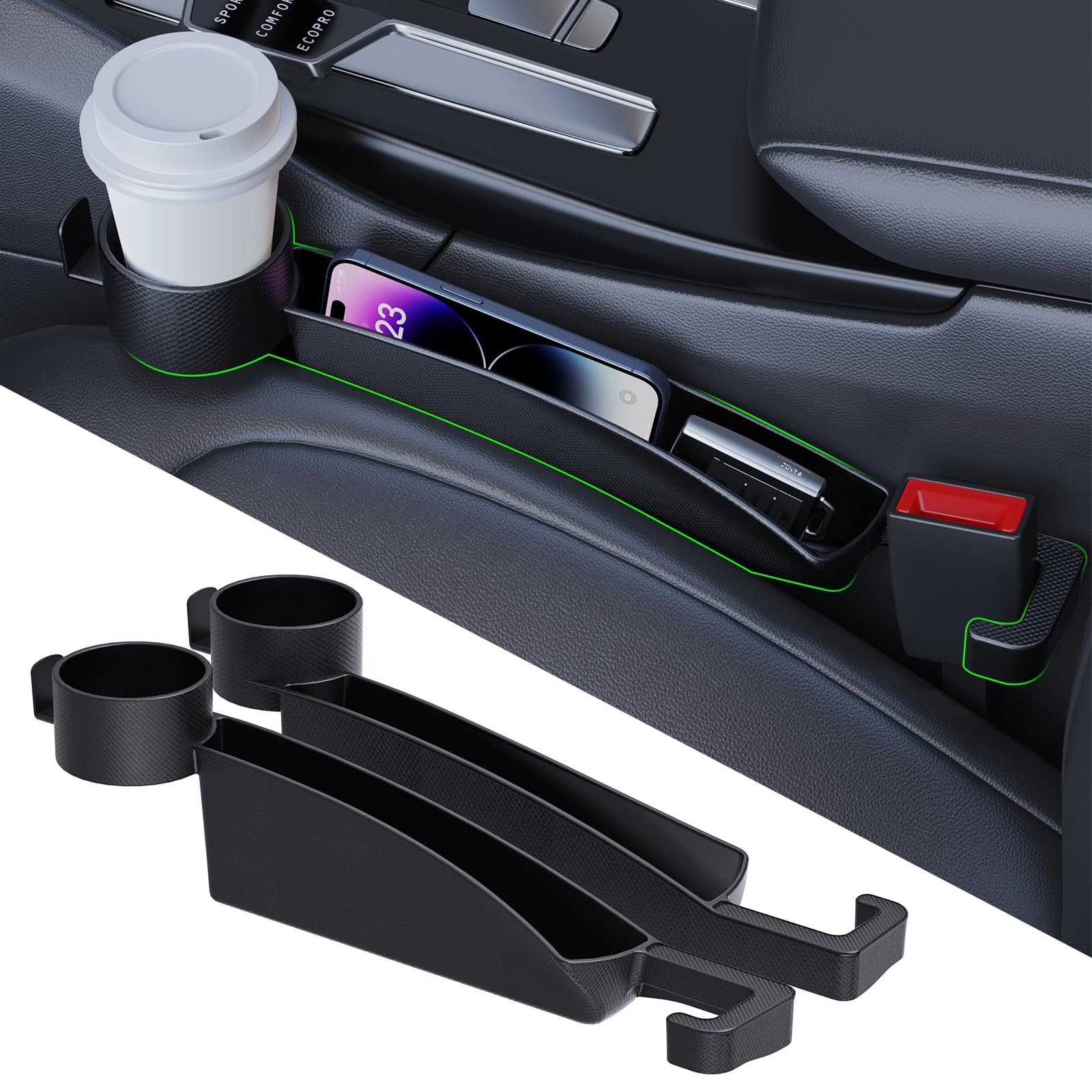 Car Seat Gap Filler 2-Piece Set to Fill the Void Between Seat Seat Blocker to...