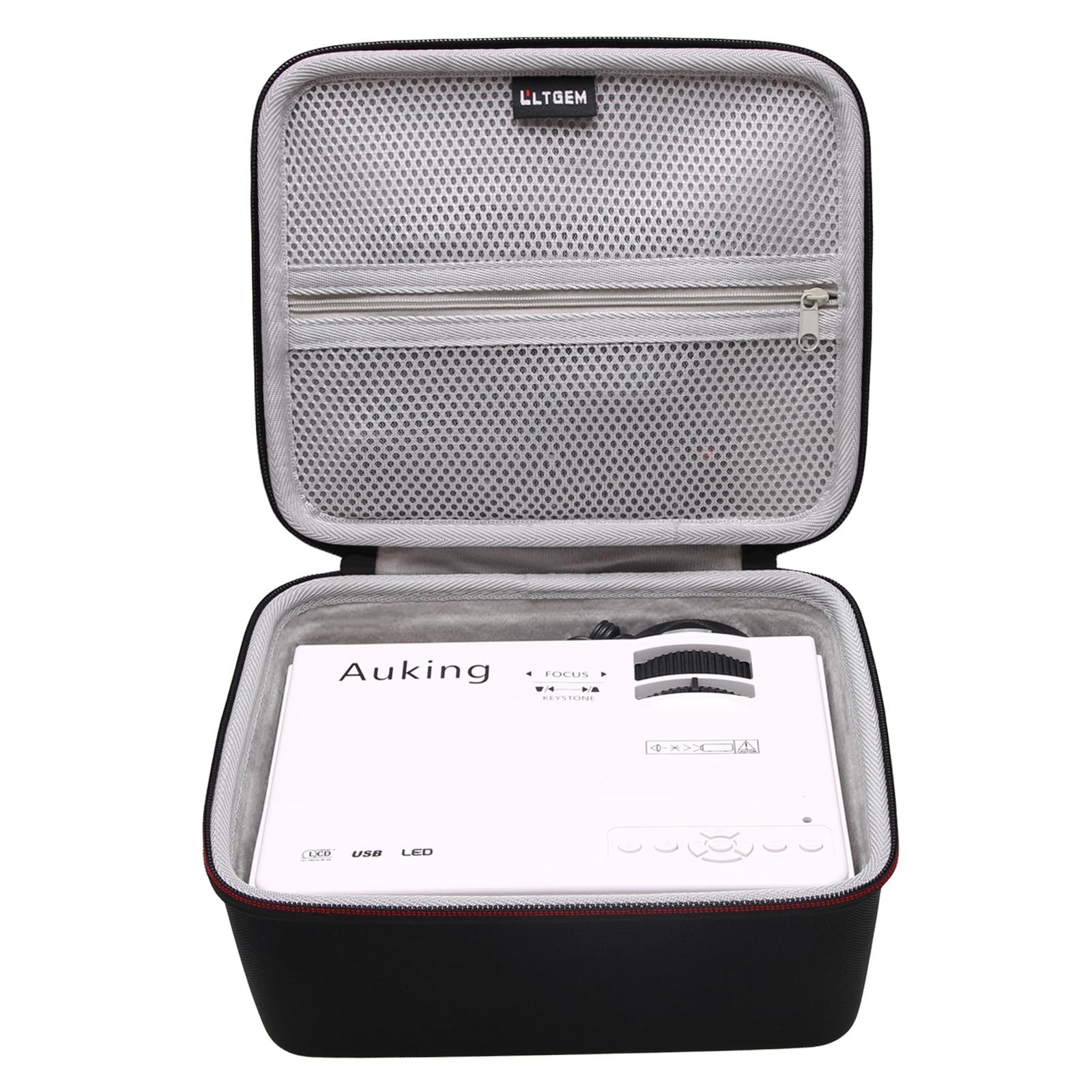 LTGEM Projector Case for AuKing 2026 Upgraded, Inside: 8.4"x7.2"x3.2", Black