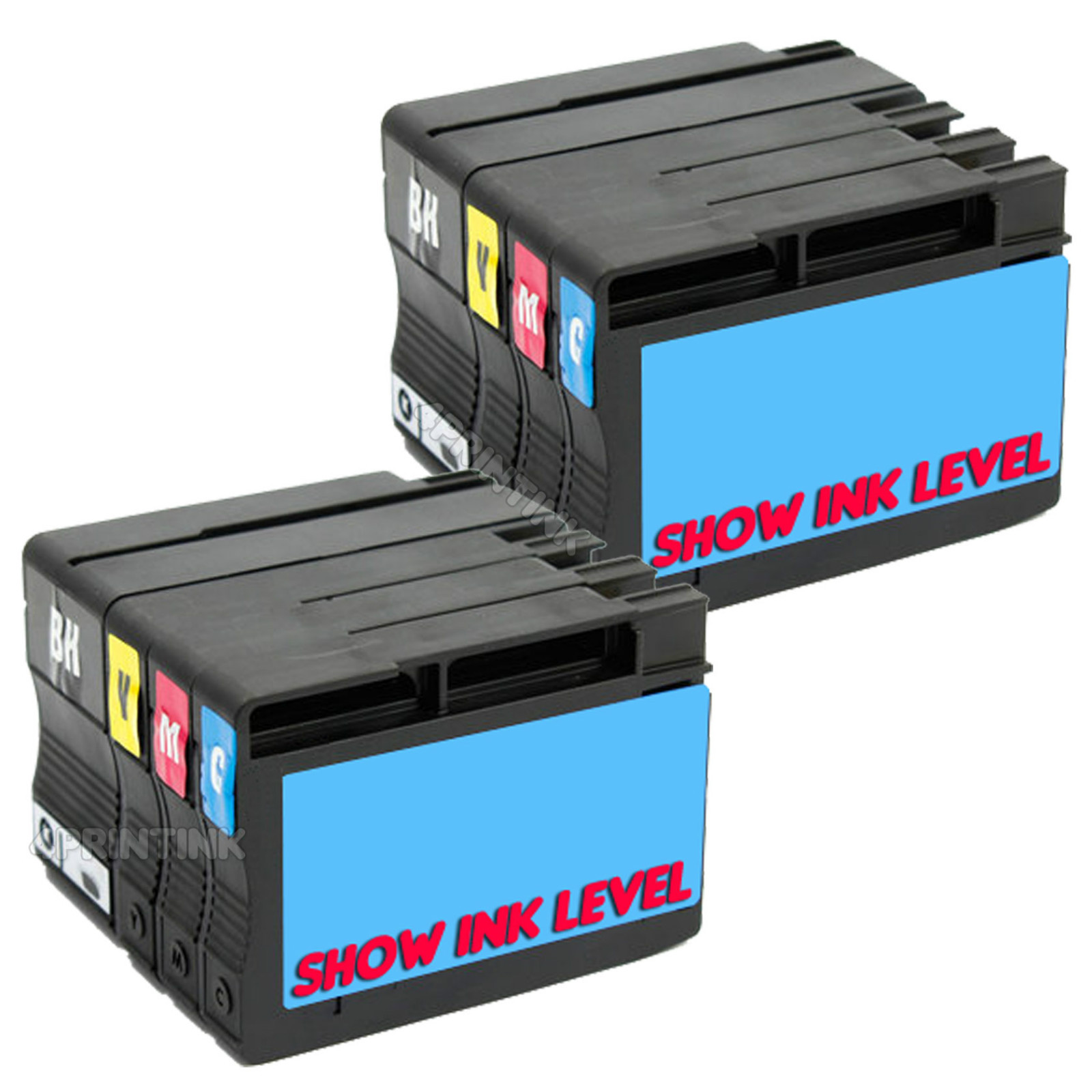 8 Pk 932XL 933XL Bk & Color Ink Combo Fits HP Officejet 6100 6600 6700 New Chip