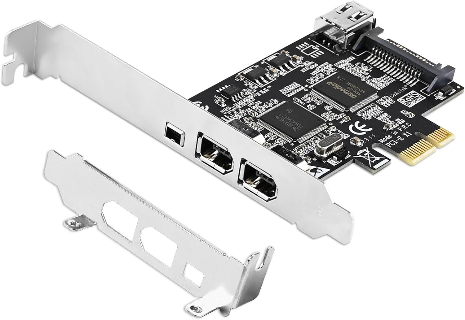 4-Ports PCIE 1394A Firewire 400 Card for Windows OS and MAC OS Pcs, TI TSB43AB23