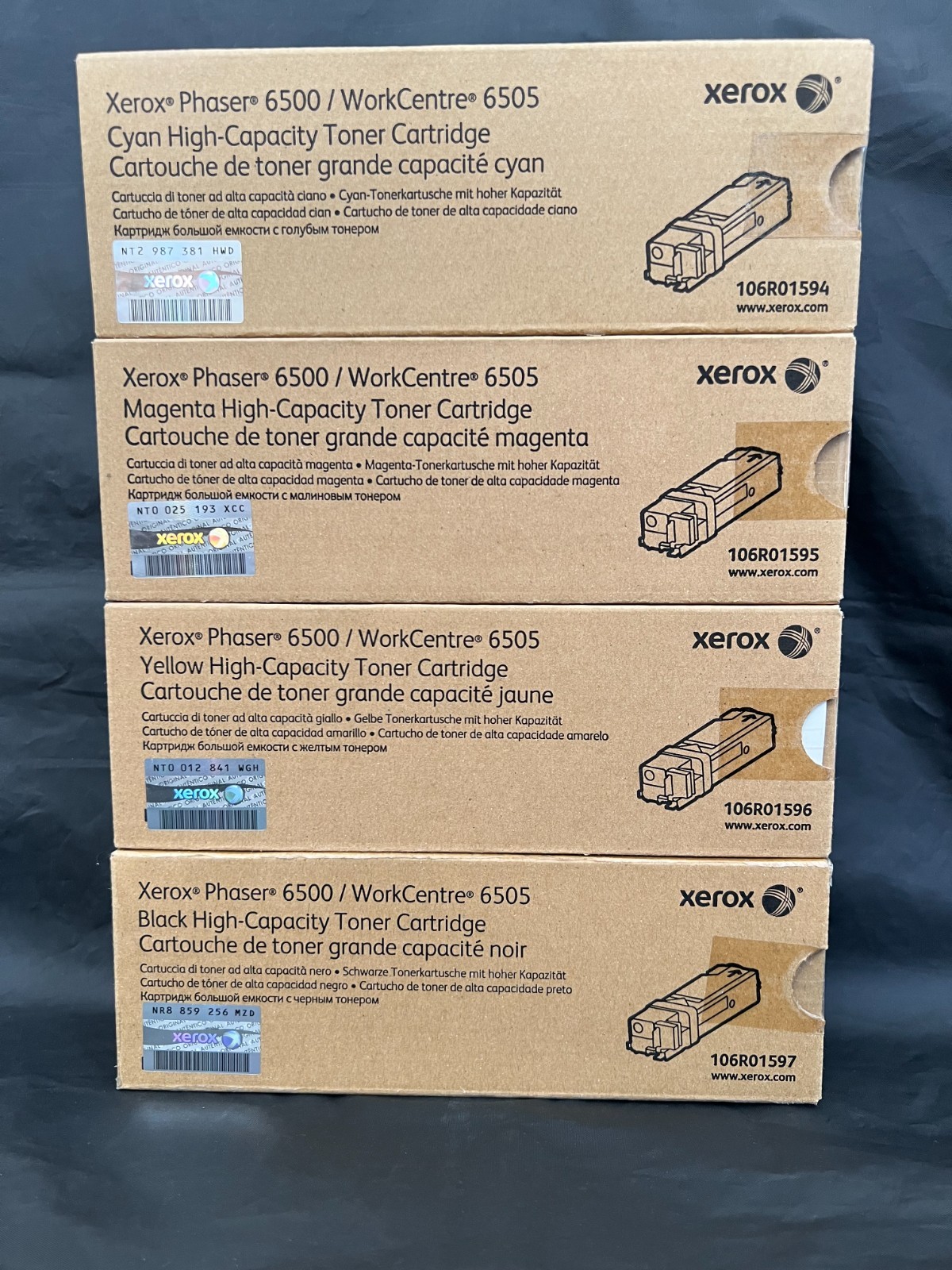 NEW XEROX ~C/M/Y/B~ High Capacity Toner Cartridges 106R01594/95/96/97 WorkCentre