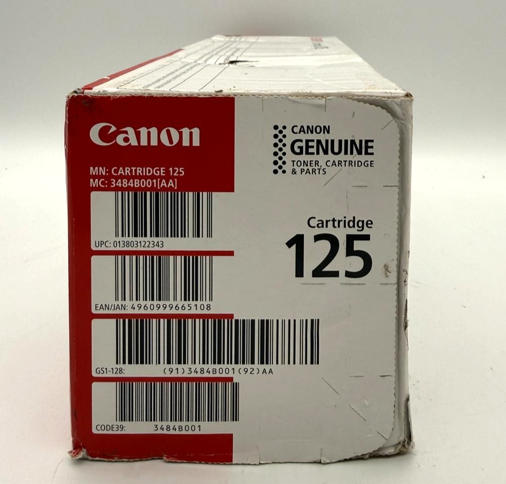 Genuine Canon 125 Black Toner 3484B001 OEM NEW Sealed