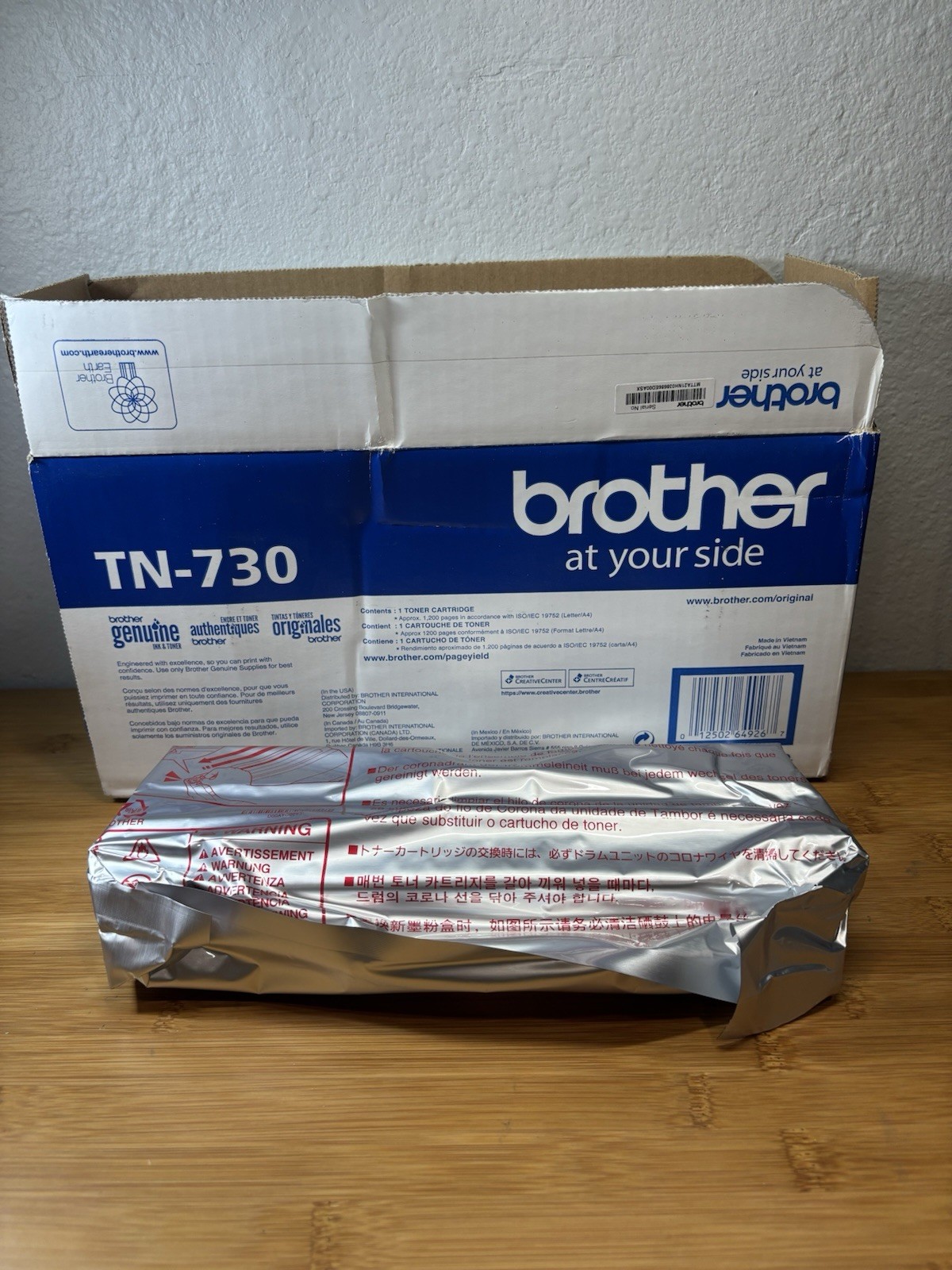 Brother Genuine TN730 Standard Yield Black Toner Cartridge HL-L2350DW/MFCL2710DW