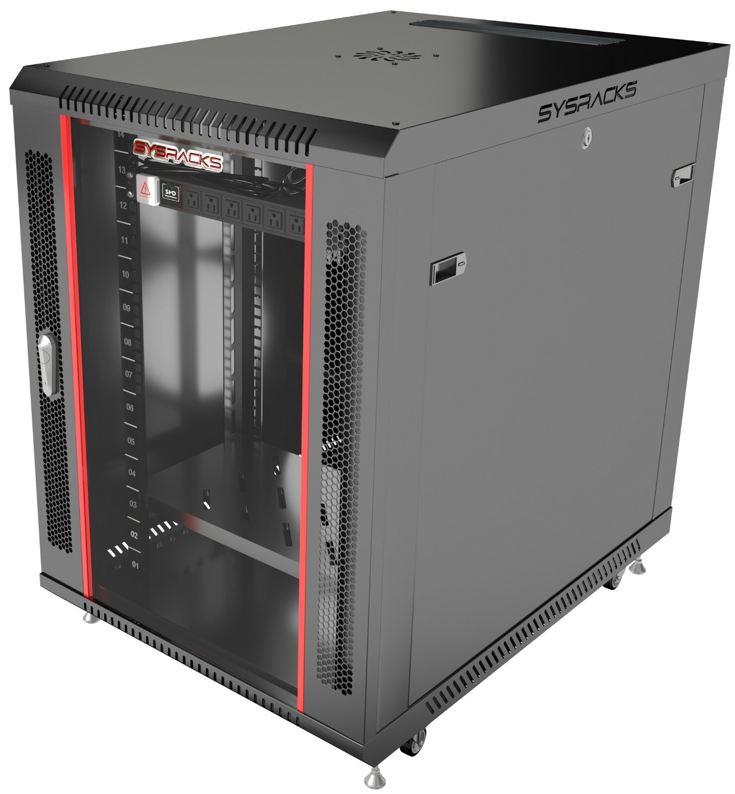 SYSRACKS 15U 35" Deep Wall Mount IT Network Server Rack Cabinet FREE ACCESSORIES