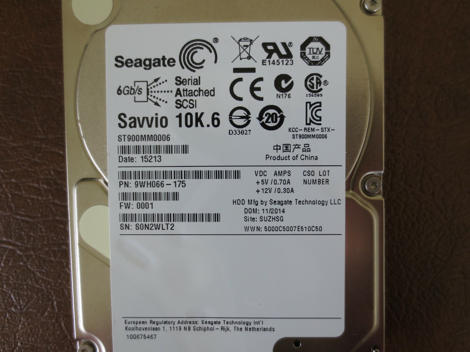 Seagate ST900MM0006 9WH066-175 FW:0001 900gb 2.5" SAS Hard Drive