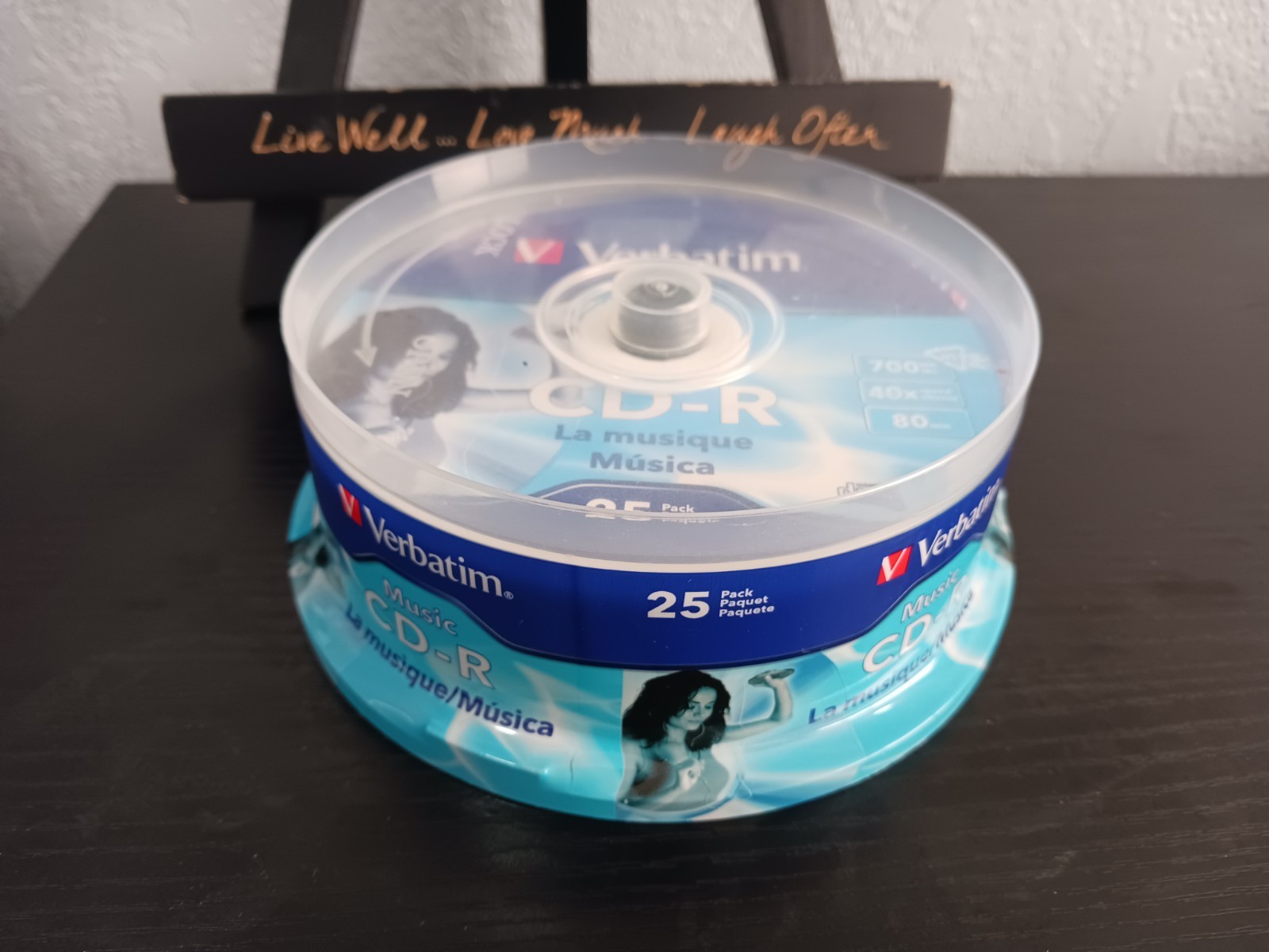 NEW 25 VERBATIM Music CD-R 40X Branded Logo 700MB Audio Media Disc Spindle 96155