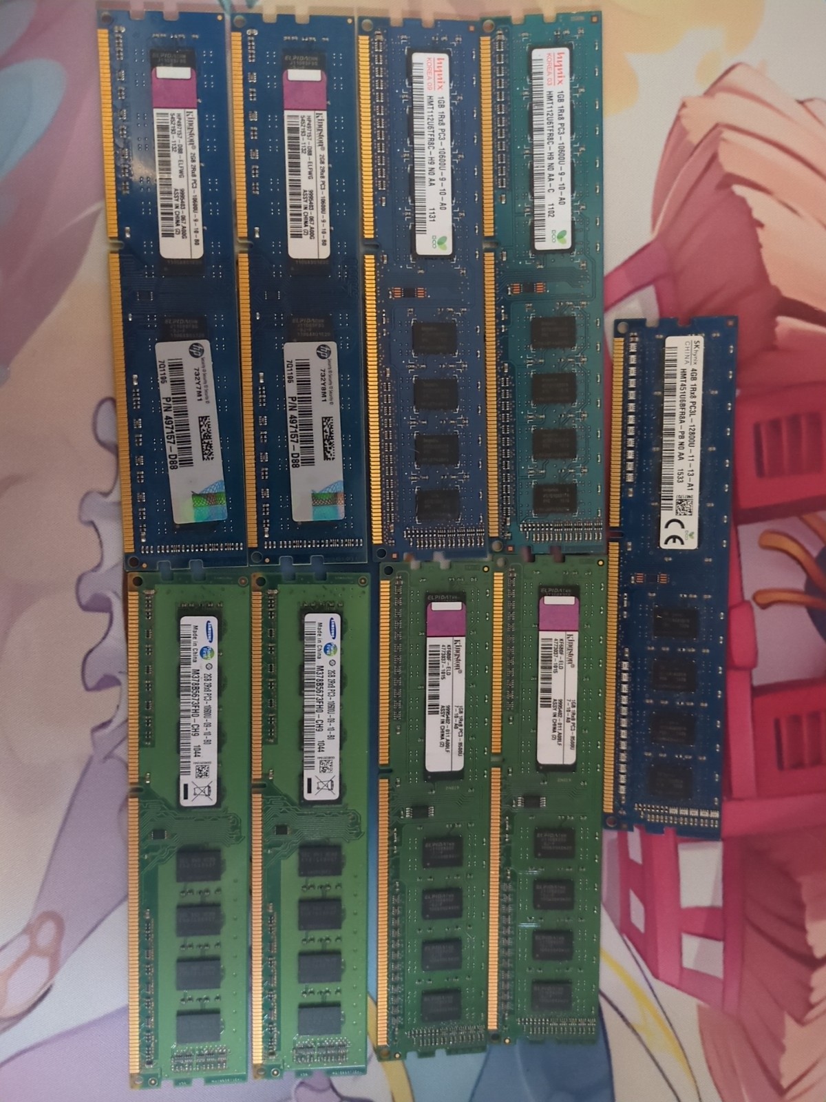 DDR3 4X 1GB, DDR3 4X 2Gb, DDR3L 4GB 1x Lot