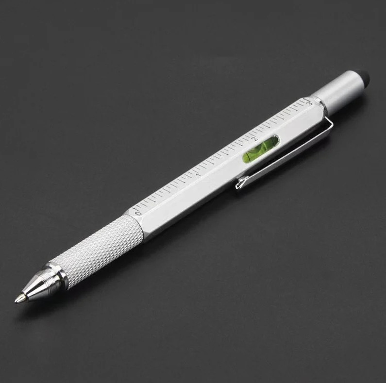 1pc 7-in-1 Multi Tool Stylus Pen Screwdriver Ruler Level Touch - NEW