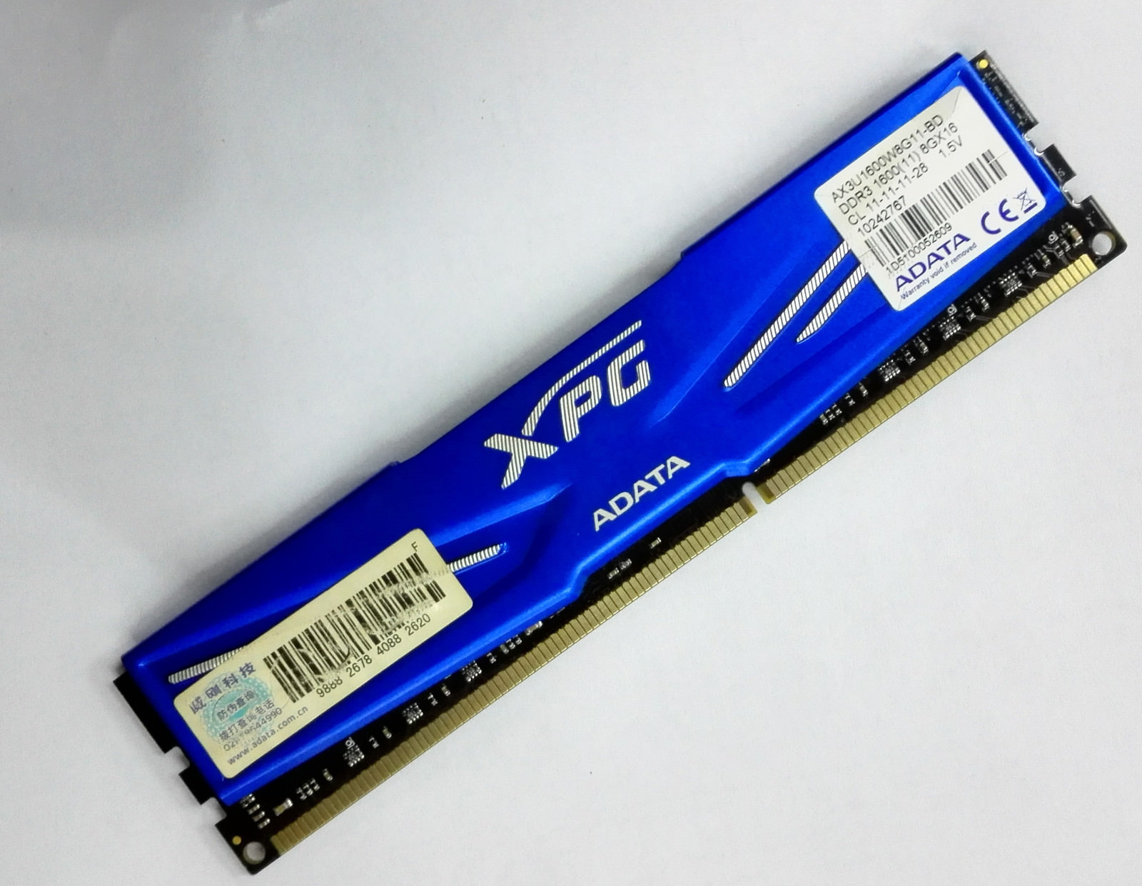 ADATA XPG 8GB DDR3 1600 Desktop DIMM RAM  AX3U1600W8G11-BD XMP PC3-12800 240pin