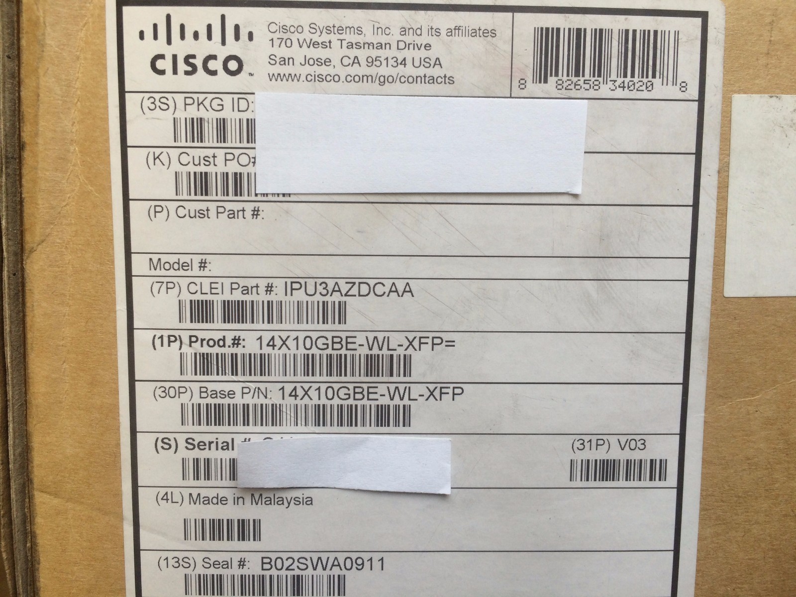 Cisco 14X10GBE-WL-XFP CRS-3 14-port 10GbE LAN/WAN-PHY Interface Module - NEW
