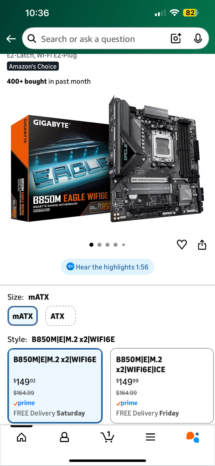 GIGABYTE B850M GAMING X WIFI6E AMD AM5 MATX MOTHERBOARD
