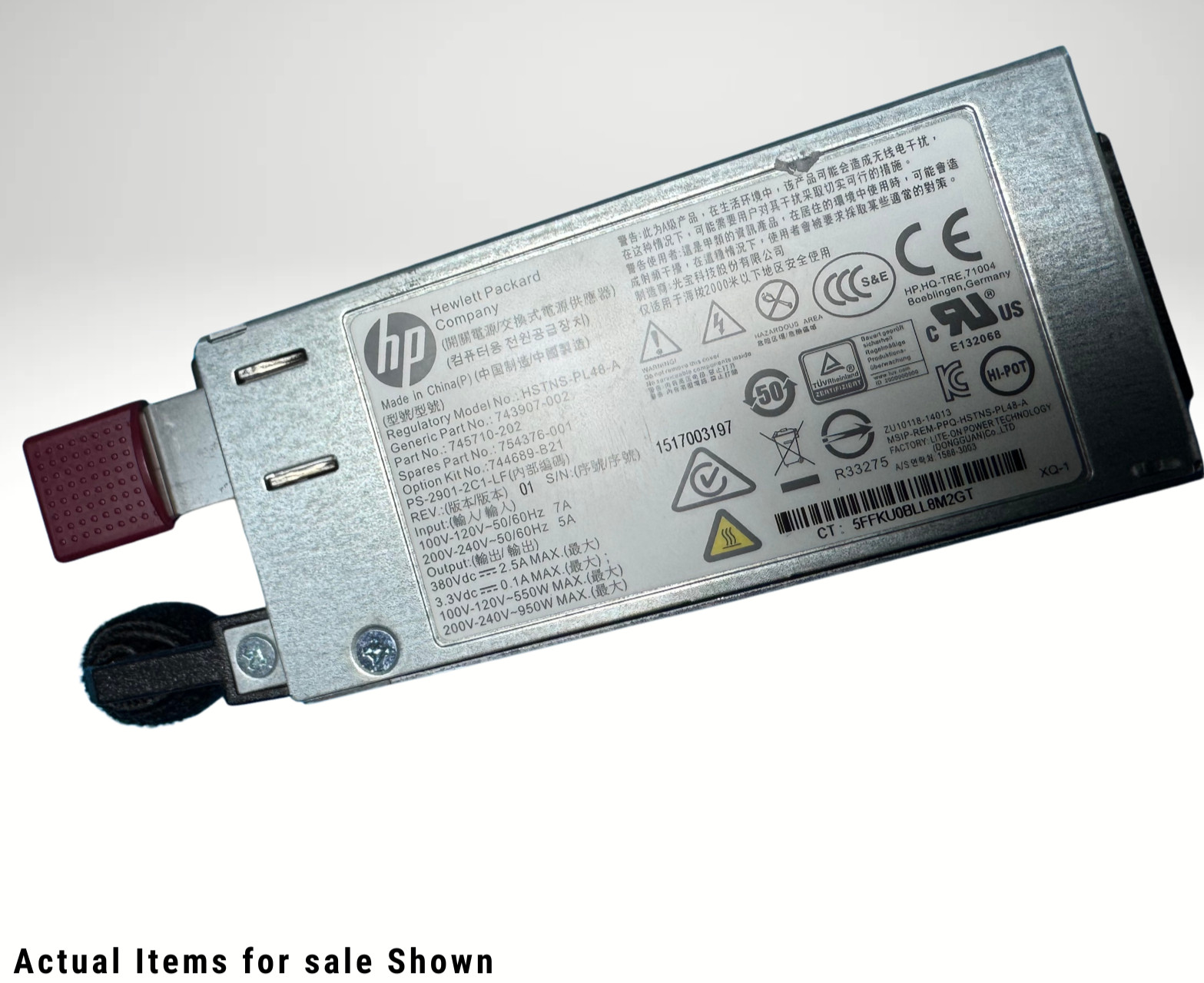 HP 754376-001 744689-B21 950W Flex Slot Platinum Power Supply HSTNS-PL48-A
