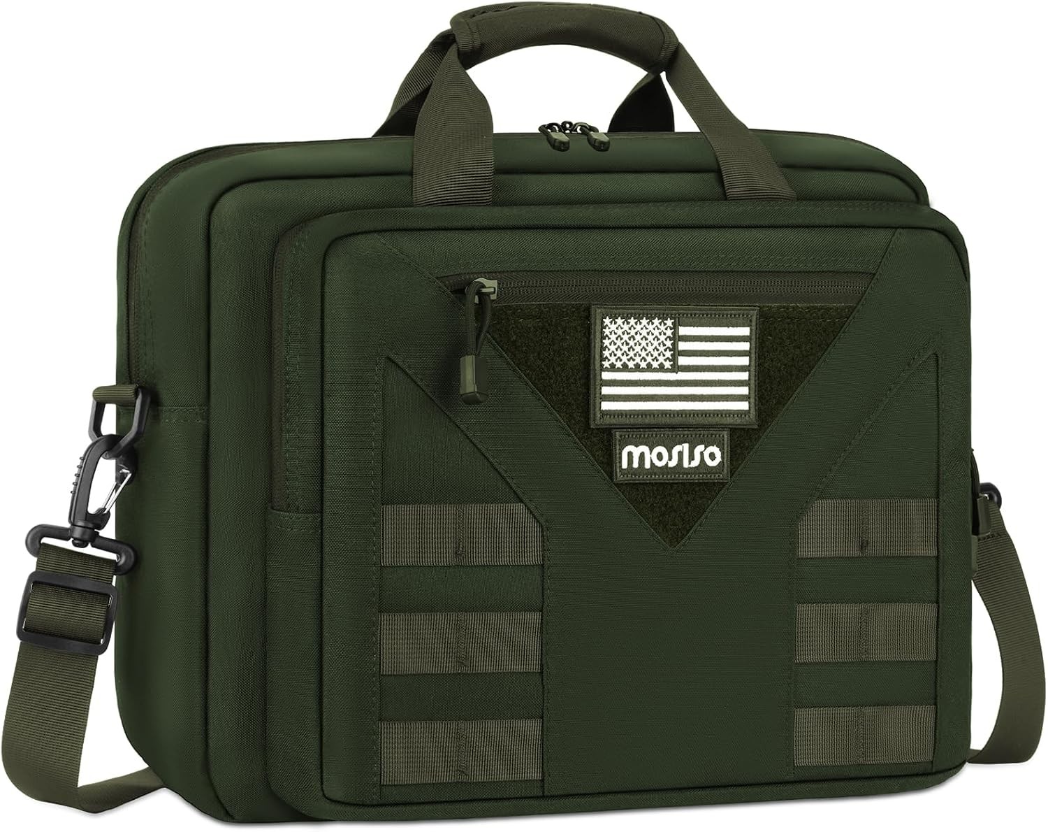 15.6 inch Tactical Laptop Bag for Men, 15-16 inch Messenger Bag, Army Green