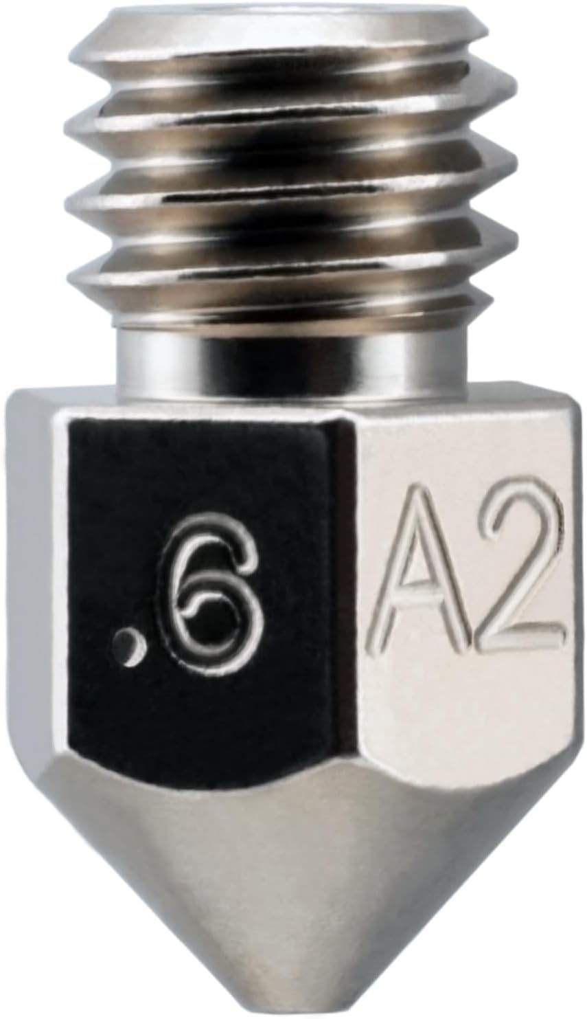 Micro Swiss MK8 Plated A2 Tool Steel Wear Resistant Extruder Nozzle Fits .6mm