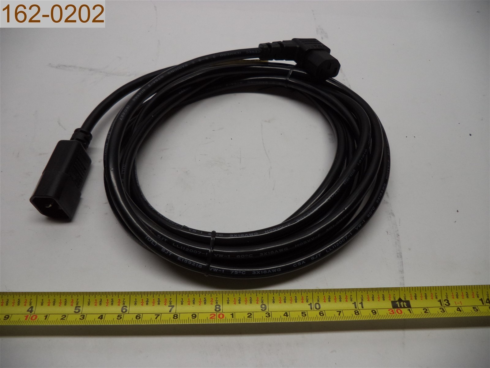 Volex Power Cord V1625, 13A, 125V, E62405SP, LL112007-1, VW-1, 3x16AWG