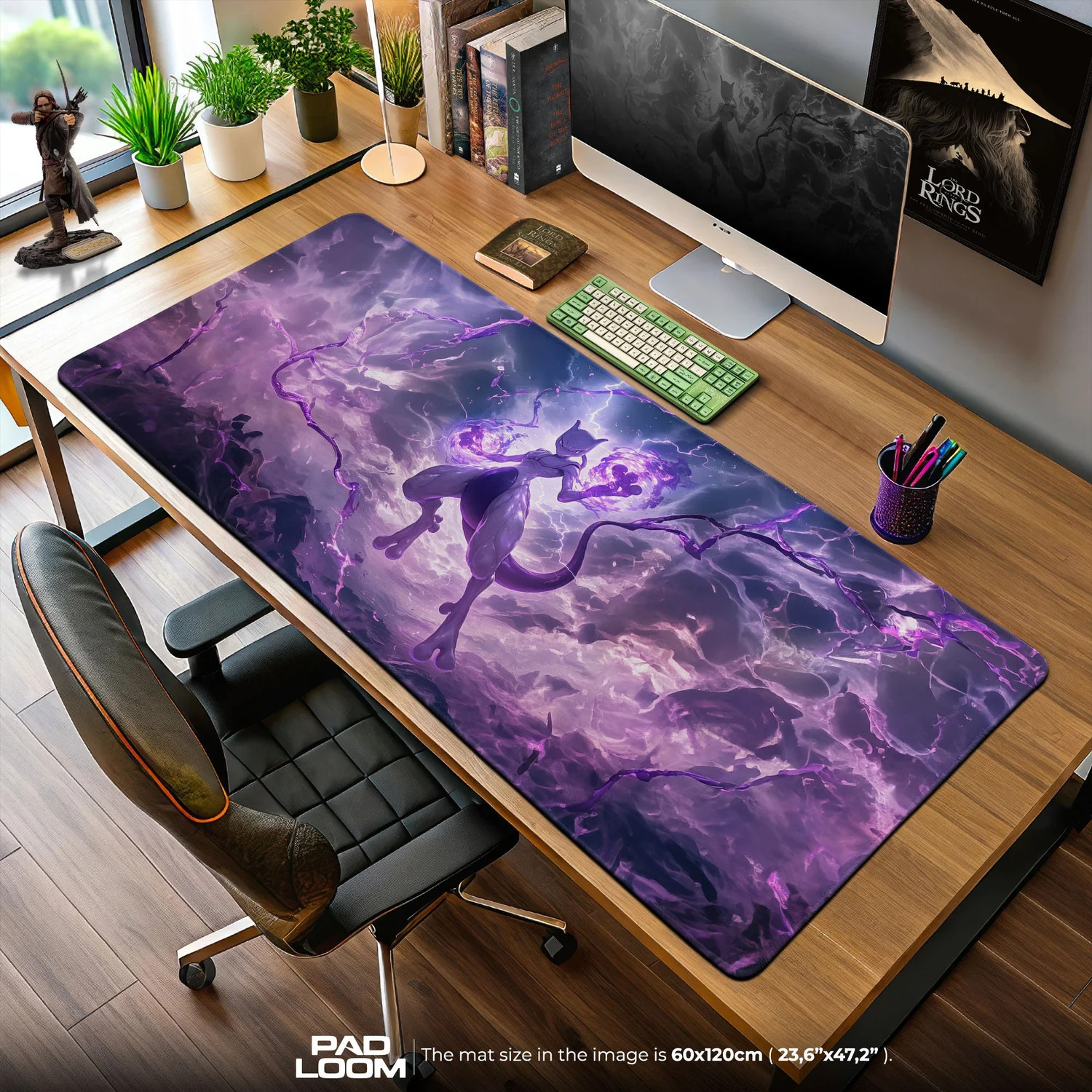 Mewtwo Storm Mouse Pad, Pokémon Gaming Desk Mat Accessories
