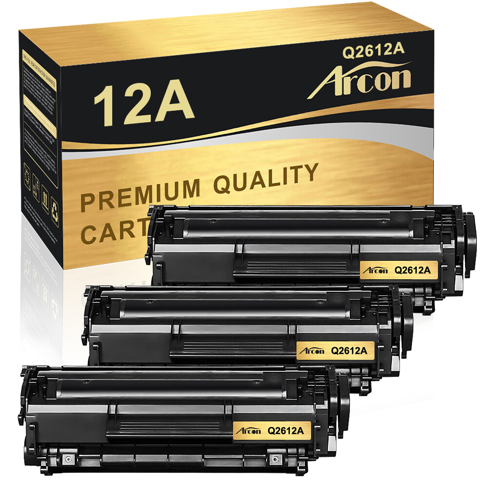 3Pcs Q2612A 12A Toner Cartridge For HP LaserJet 1010 1020 1022n 1022nw 3050 3052