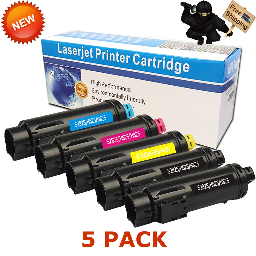 5-Pack Toner Set for Dell H625cdw H825cdw S2825cdn H625 H825 S2825 593-BBOW