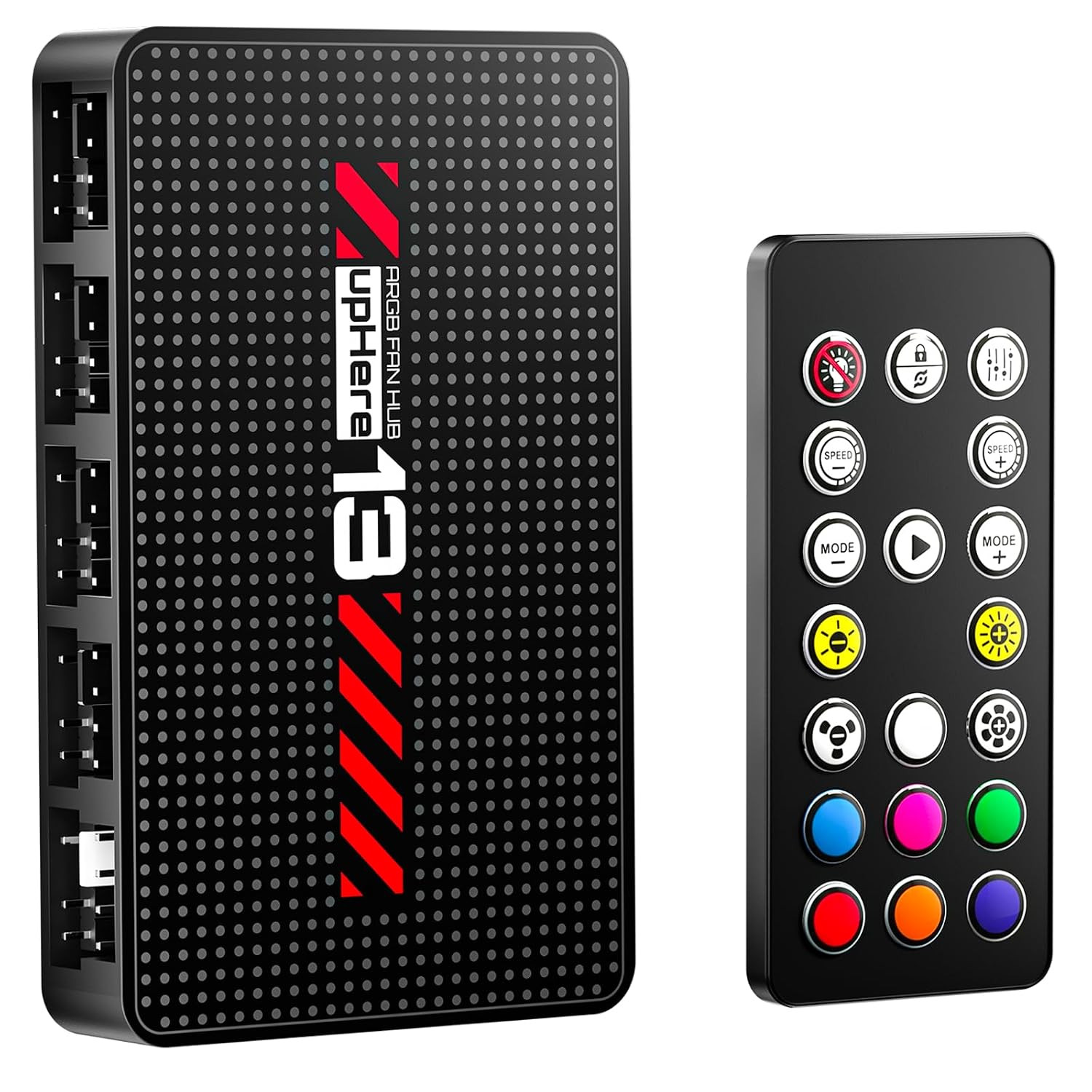 Uphere 10-Port ARGB PWM Fan Hub with Magnetic Installation and SATA Power