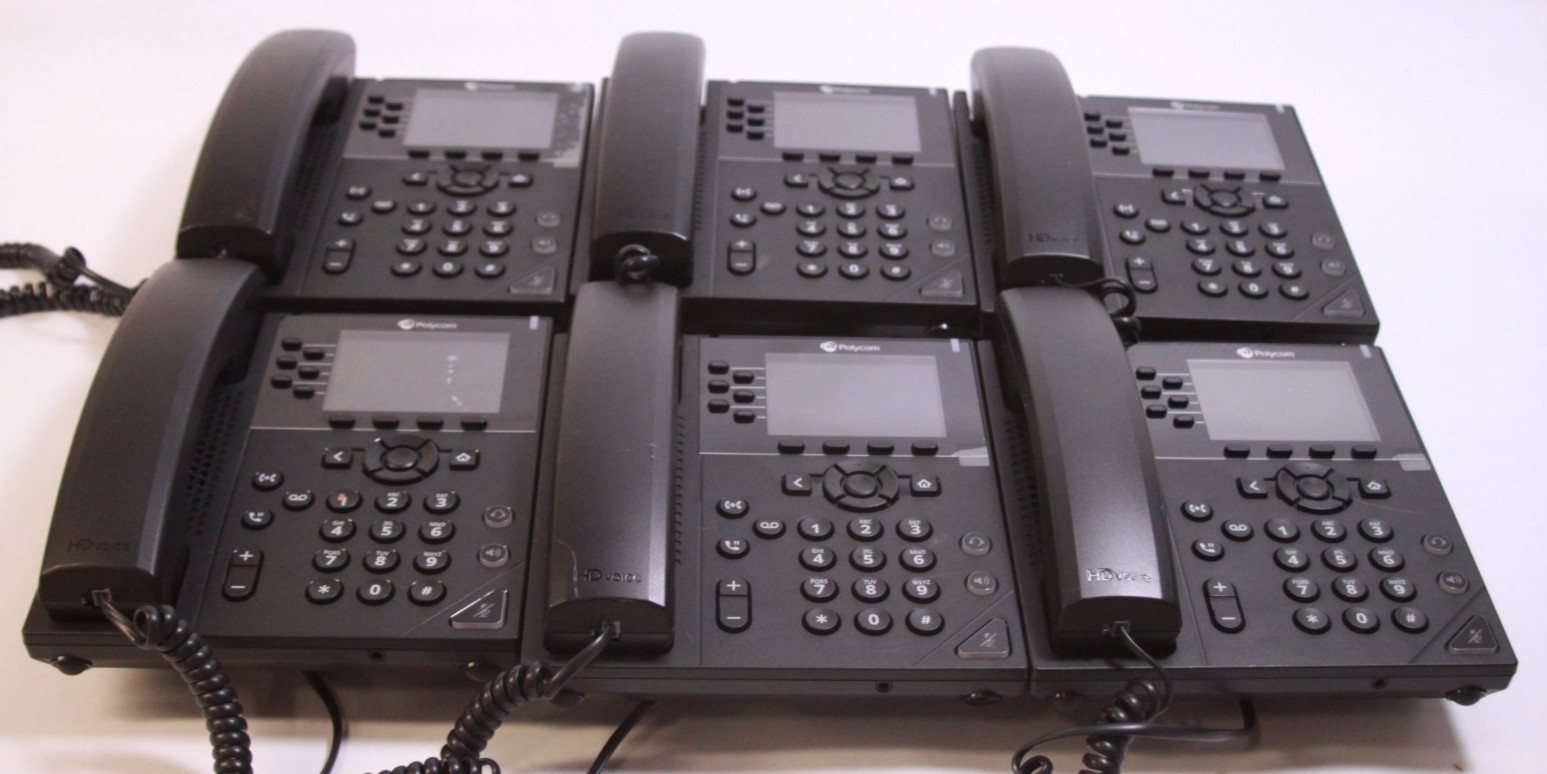 Lot 10X Polycom VVX 350 Business IP Phones  2201-48830-001 W/Handsets No Stands